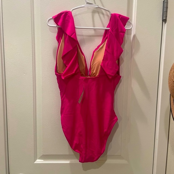 NEW…J.CREW Ruched Ruffled One-Piece Swimsuit - Picture 2 of 4